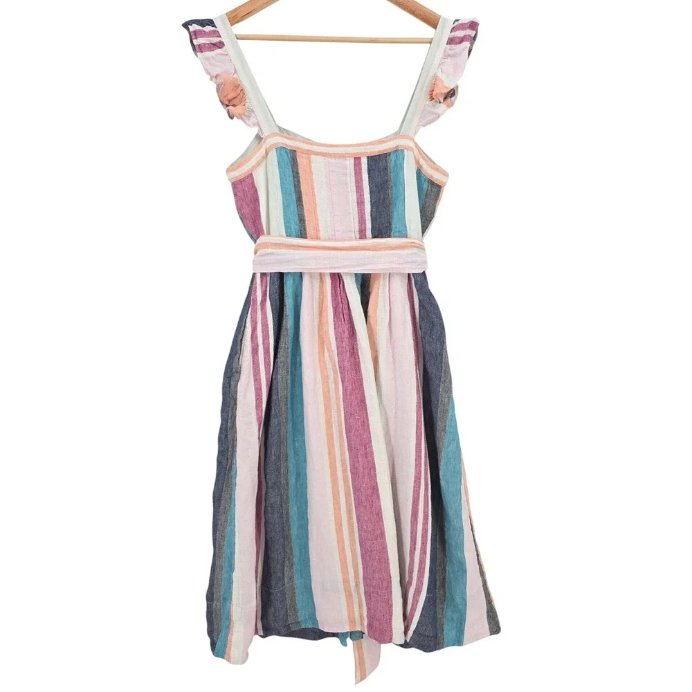 J. Crew Womens 8 Button Up Midi Dress in Mixed Stripe